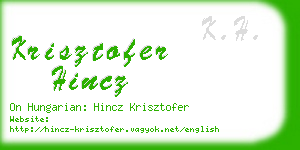 krisztofer hincz business card